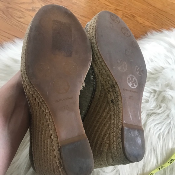 Tory Burch peep toe wedge espadrille heels size 8 - Picture 8 of 8